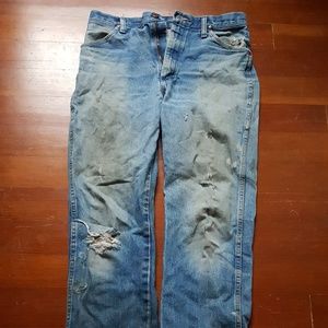 Work distressed jeans